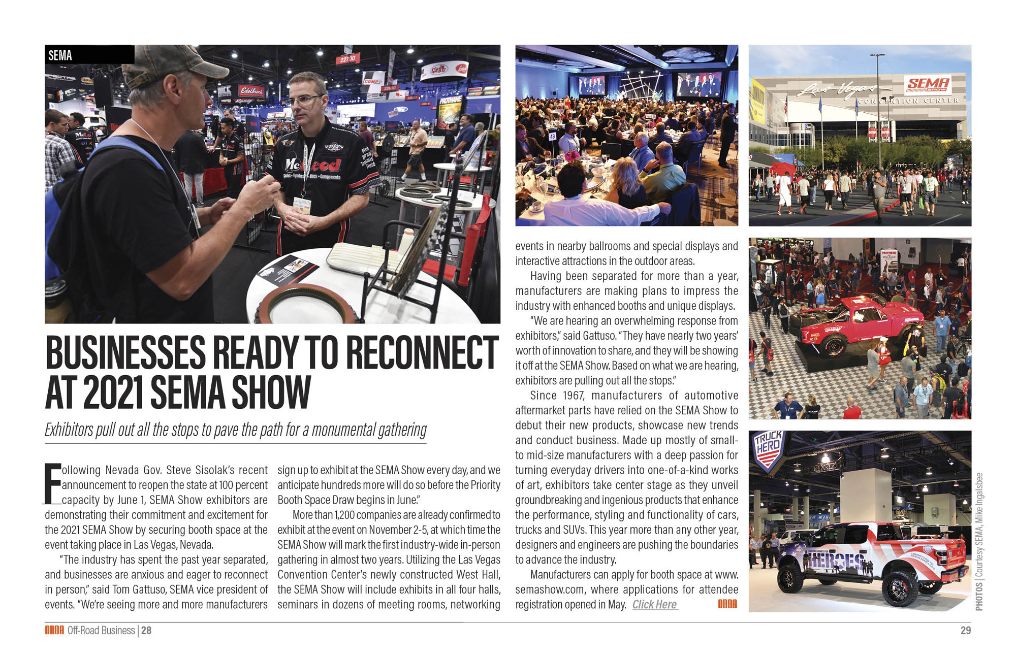 Businesses Ready to Reconnect 
at 2021 Sema Show